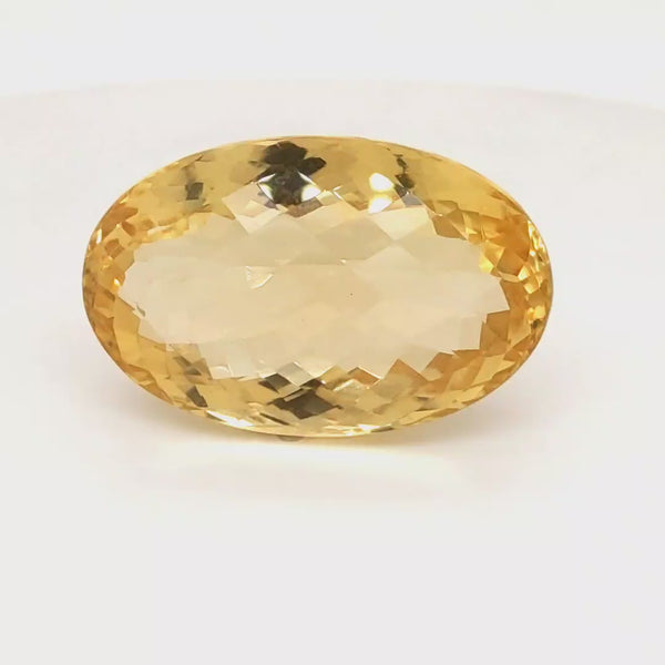 Natural Big Size Citrine Checkerboard Cut | Oval | Size: 33x21mm