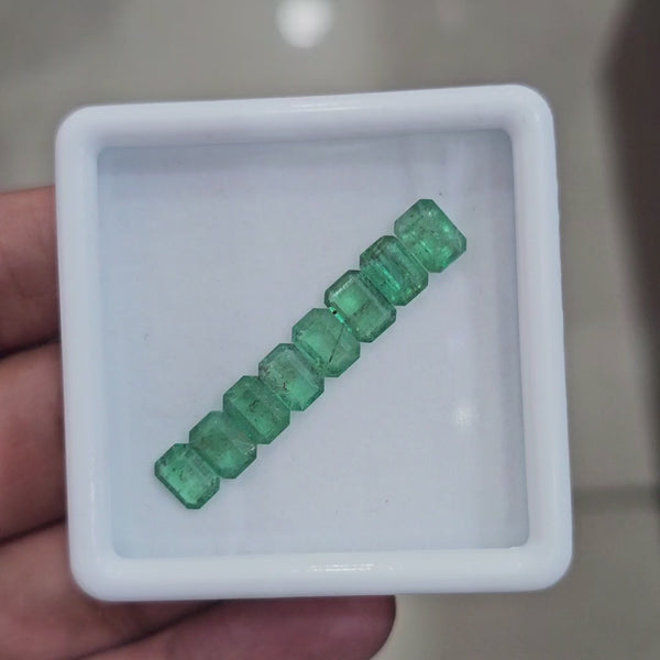 pcs Of Natural Emerald Faceted | 7x5mm| Rectangle