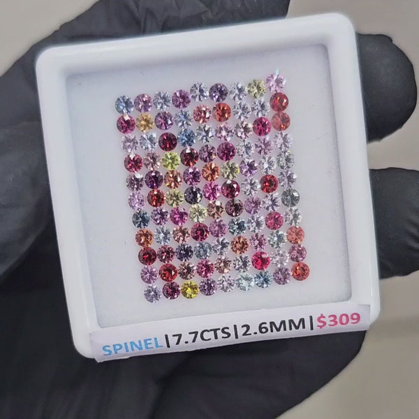Natural Spinel unheated Ideal Cut | Round | 2.6mm | Multi Colour