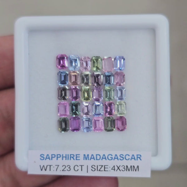 Box Of Natural Madagascar Unheated Sapphire  | 4x3mm | Rectangle