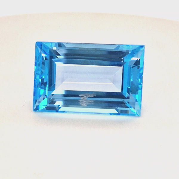 Natural Big Size Sky Blue Topaz Faceted | Rectangle | Size:27x18mm