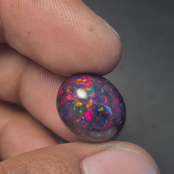 Natural Ethiopian Black Smoked Opal Cabochon| Oval| Size: 15x12mm | 8.6 Cts