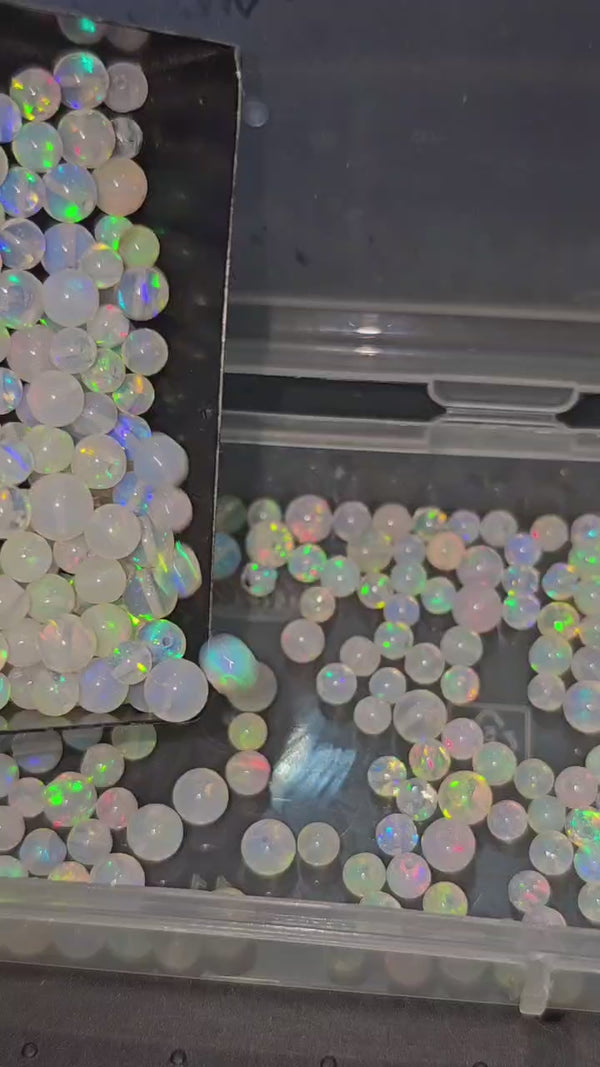 50 Cts Natural Opal Spheres | 120–140 Pieces Drilled | 3–5mm