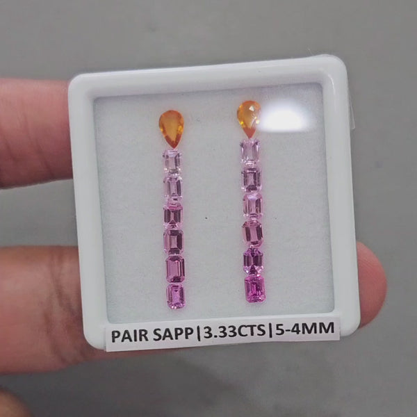 Pair Box Of Natural Sapphire  | 4-5mm | Rectangle & Pear