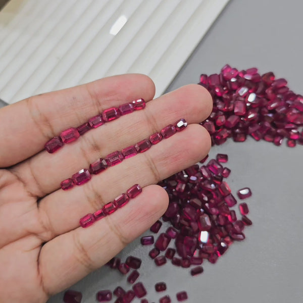 10 Pcs of Ruby Octagon shapes | 5x4mm, 7x5mm and 8x6mm