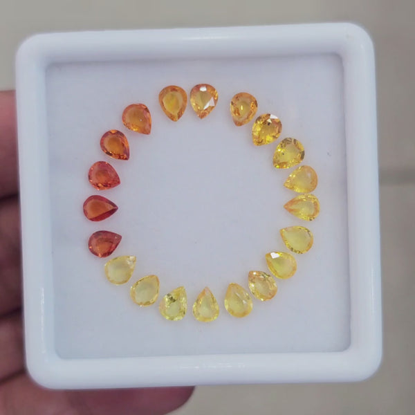 Box Of Natural Thailand Heated Sapphire  | 5x4mm | Pear