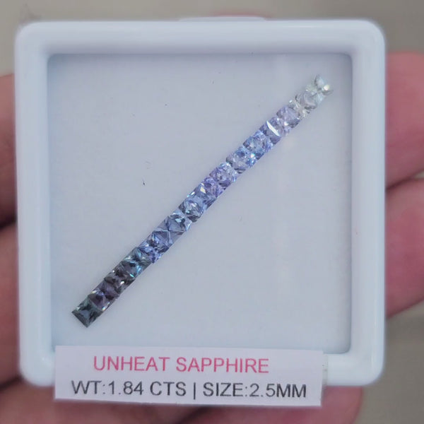 Box Of Natural Sri Lanka Unheated Sapphire  | 2.5mm | Square
