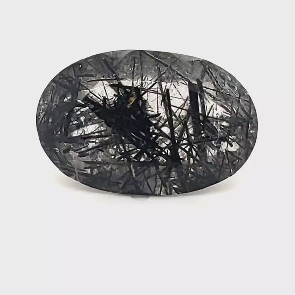 1 Pcs Of Natural Black Rutile Faceted | Oval | Size:23x15mm