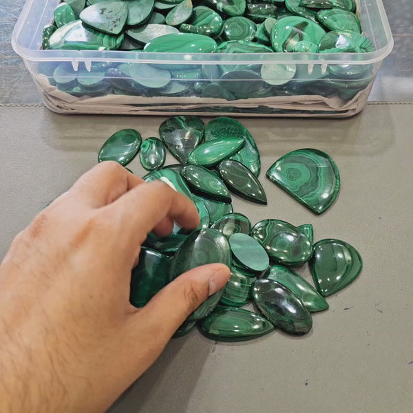 500 Grams Natural Dark Shade Malachite Stones | 30–40 Pcs | 25–60mm