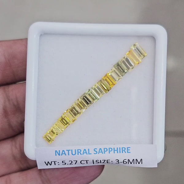 5.27Cts Natural Sri Lanka  Sapphire  | 3-6mm | Rectangle | Srilanka