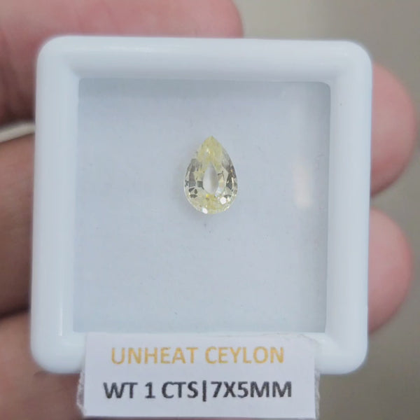 Natural Unheated Sapphire From Ceylon | 7x5mm | Pear
