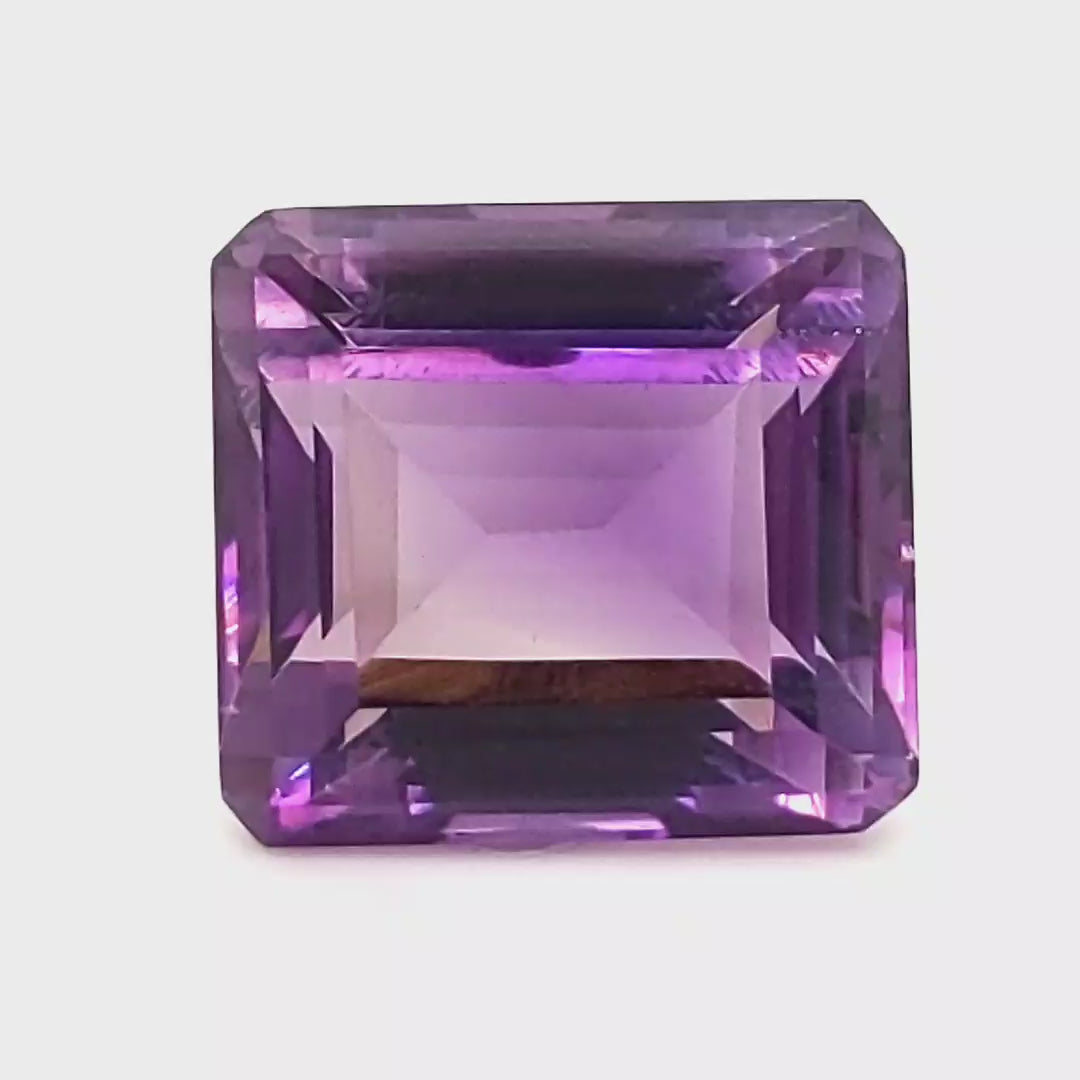 1 Pcs Of Natural Amethyst Faceted |Rectangle| Size:19x17mm