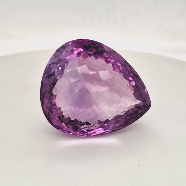 Natural Deep Color Amethyst Checkerboard Cut | Pear | Size: 37x31MM