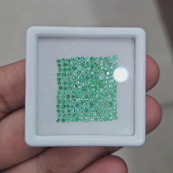1 Box Of Natural Colombia Emerald Diamond Cut | Shape: Round | Size: 1.40-1.60mm