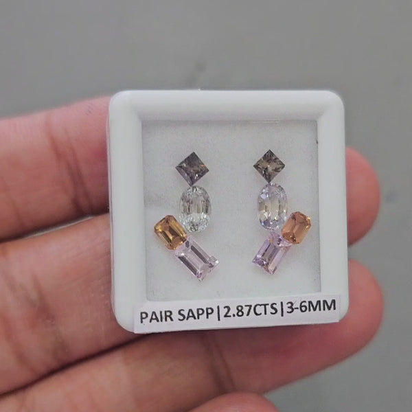 Pair Box Of Natural Sapphire  | 3-6mm | Rectangle, Square & Oval
