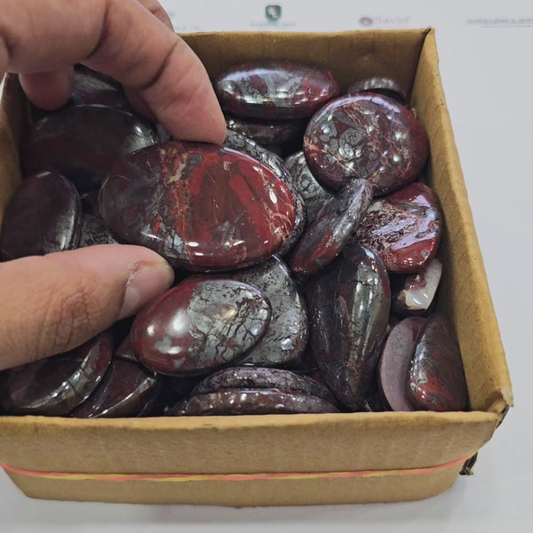 500 Grams of Natural Jaspilite Cabochons | 18-48mm | 40-80pcs