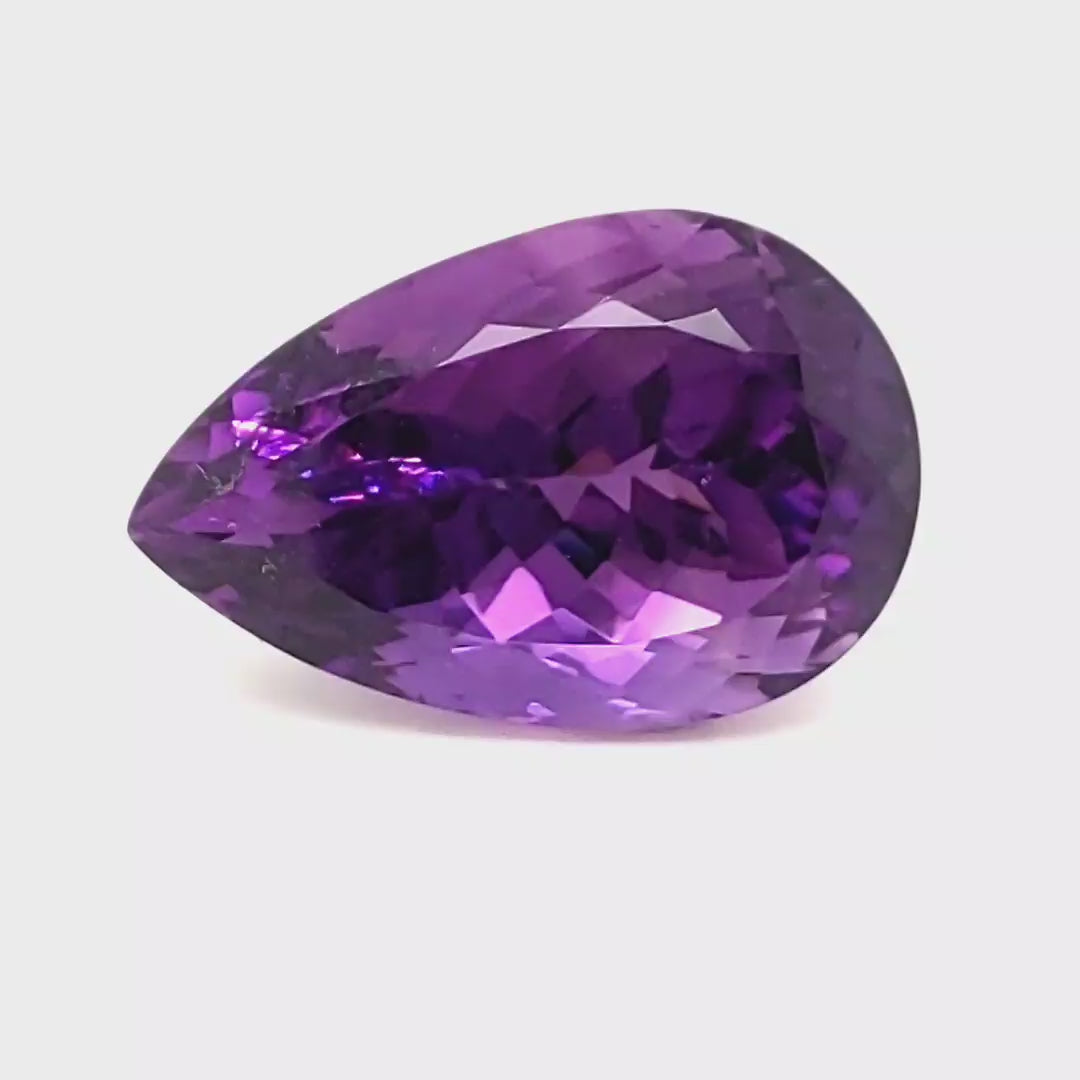 1 Pcs Of Natural Amethyst Faceted |Pear| Size:26x17mm