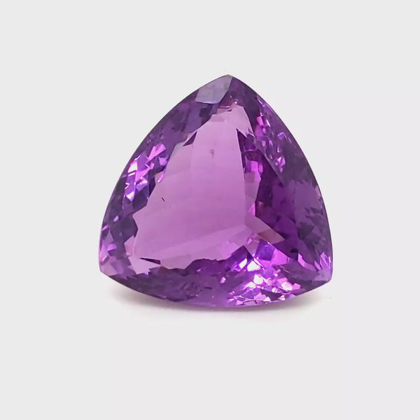 Natural Deep Color Amethyst Faceted | Trillion | Size: 23mm