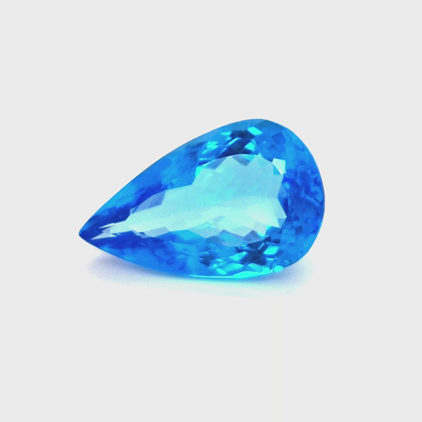 Natural Big Size Swiss Blue Topaz Faceted | Pear| Size:23x14mm