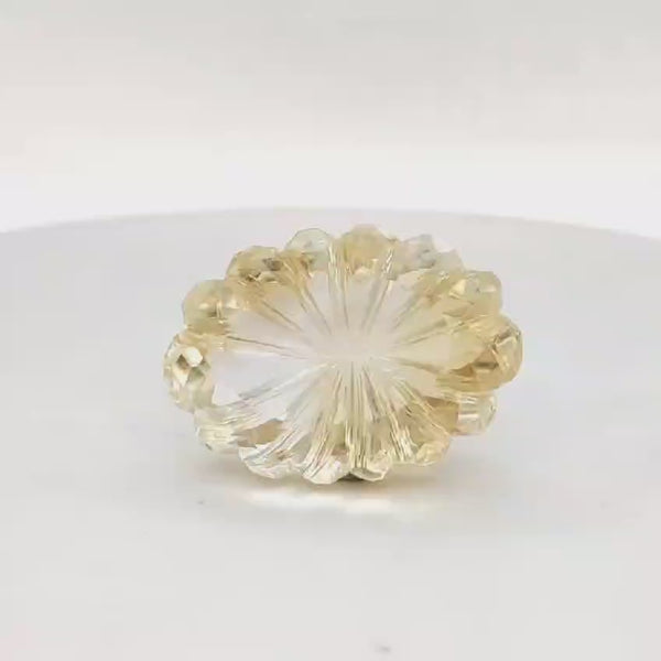 1 Pieces Natural Citrine Carved Oval Shape | Size:30x23mm