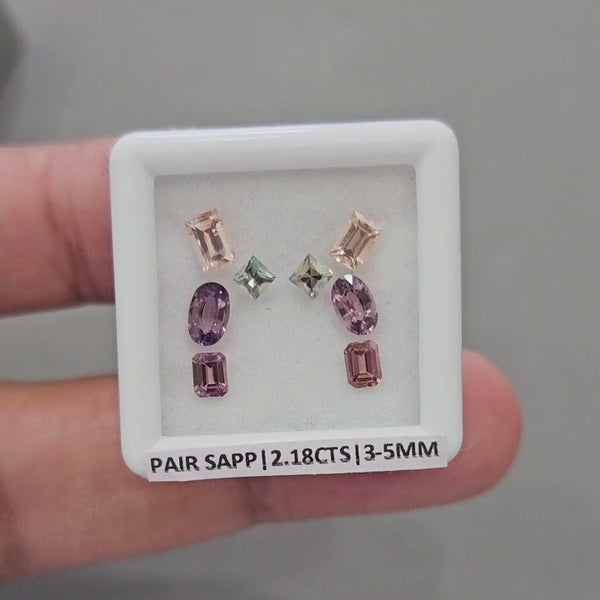 Pair Box Of Natural Sapphire  | 3-5mm | Rectangle, Square & Oval