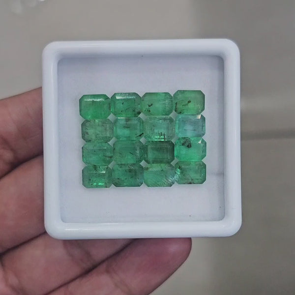 16pcs Of Natural Emerald Faceted | 8x6mm| Rectangle
