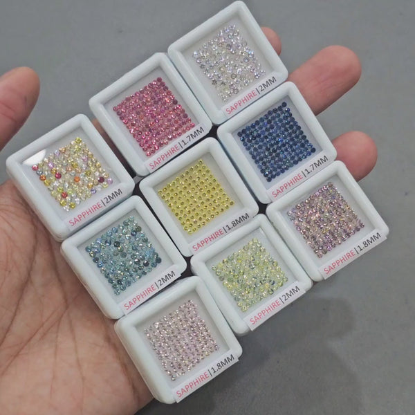 9 Boxes of Sapphire Melee | Ideal-Round Cut | New Pack