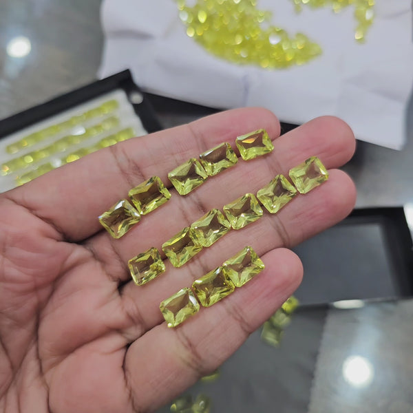 12 Pcs of Green Gold Quartz | Calibrated 10x8mm Rectangle