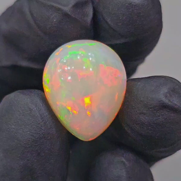 1 Pcs Of Natural Ethiopian Opal Cabochon | Pear| Size: 19x16mm