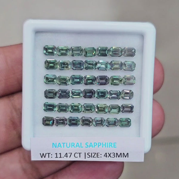 11.47 Cts Natural Madagascar Sapphire  | 4x3mm | Rectangle | 11.47Cts