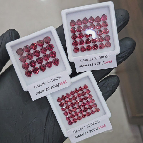 Natural Redrose Garnet | Teardrop | Size:4-6mm