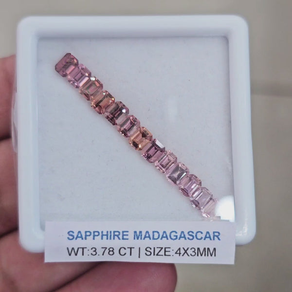 Box Of Natural Madagascar Unheated Sapphire  | 4x3mm | Rectangle