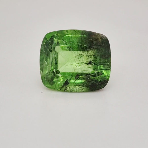 Natural Peridot With Rutile Faceted | Rectangle | Size: 17x15mm