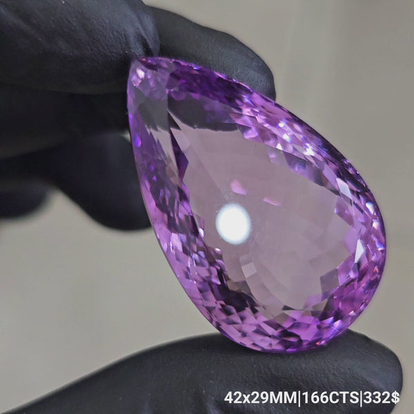 Natural Deep Color Amethyst Faceted | Pear | Size: 42x29MM