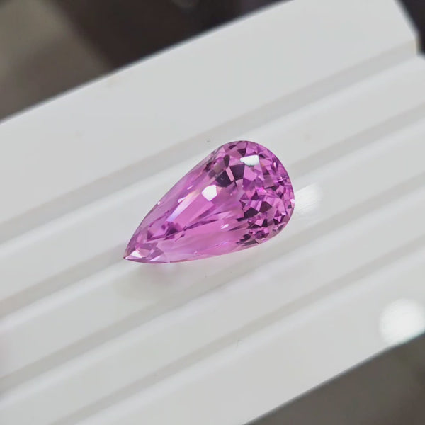 33 Cts Natural Kunzite Faceted Clean| With Certificate| 25x14mm | Pear |Clean