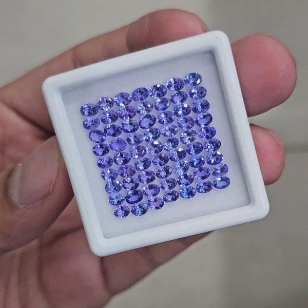 63Pcs Natural Tanzanite Faceted  | Oval | Size: 4x3mm