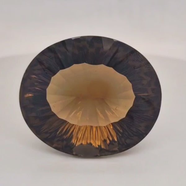 Natural Smoky Quartz Concave Cut | Shape: Oval | 34x29mm