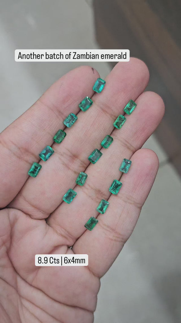 2 Pcs Natural Zambian Emerald | 6x4mm