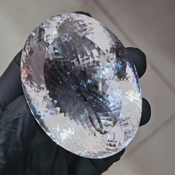 839Cts | Natural Jambo Clear Quartz Faceted | Oval | 67x49mm