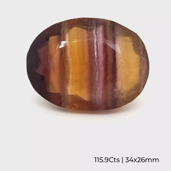 1 Pcs Of Natural Flourite Faceted | Oval | Size: 34x26mm