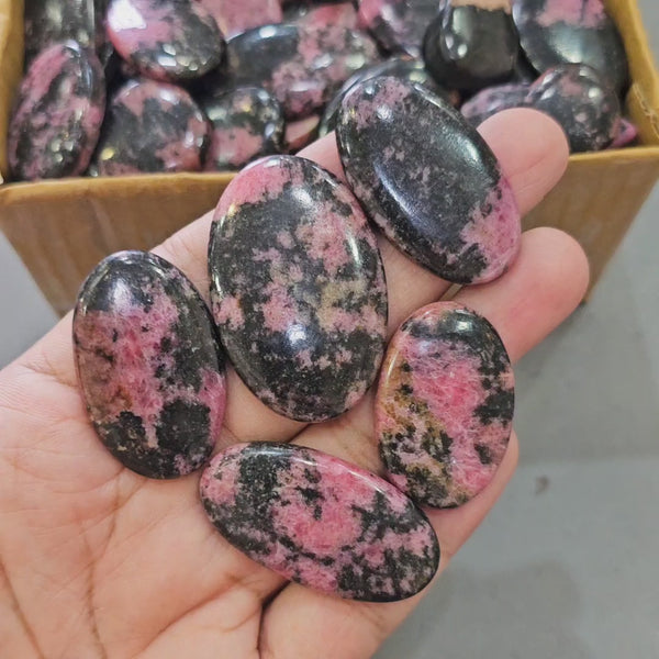 500Gram of Rhodonite Cabochons | 60-70 Pcs |18-42mm