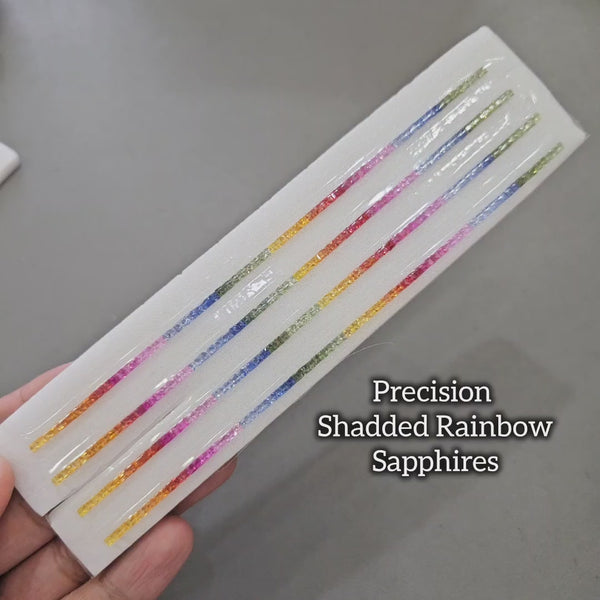 Natural Rainbow Sapphire 7'' Inches Line  | One Line is 2.3mm | 6.40cts | Square