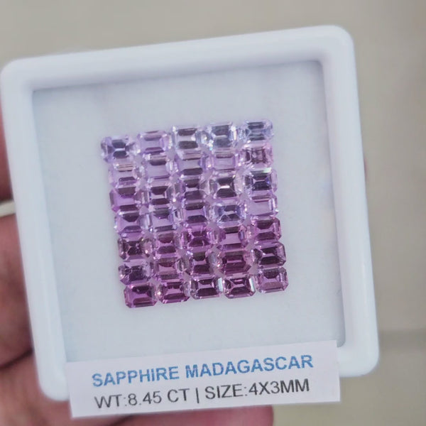 Box Of Natural Madagascar Unheated Sapphire  | 4x3mm | Rectangle