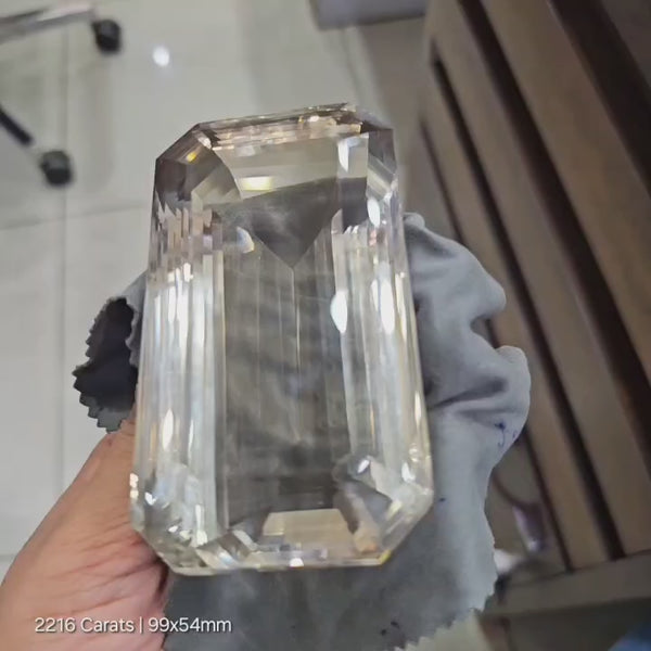 2216Cts | Natural Big Size Jumbos Smoky Quartz Faceted | Rectangle | 99x54mm