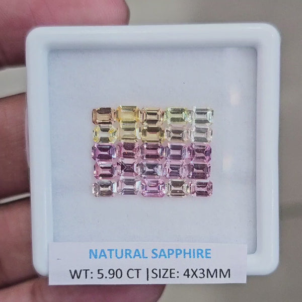 5.90Cts Natural Sri Lanka  Sapphire  | 4X3mm | Rectangle | Srilanka