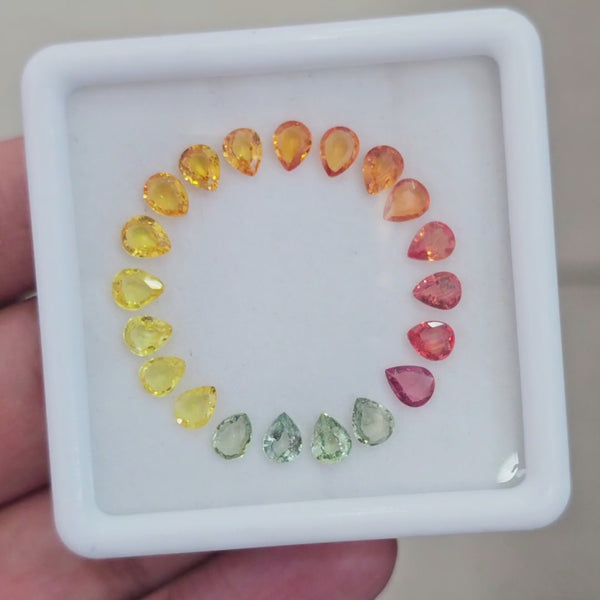 Box Of Natural Thailand Heated Sapphire  | 5x4mm | Pear