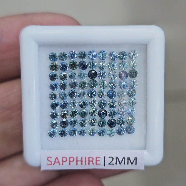 3.52cts Natural Unheated Teal Sapphire From Australia | 2mm| Round | Ideal Cut