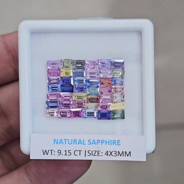9.15Cts Natural Madagascar  Sapphire  |  4x3mm | Rectangle