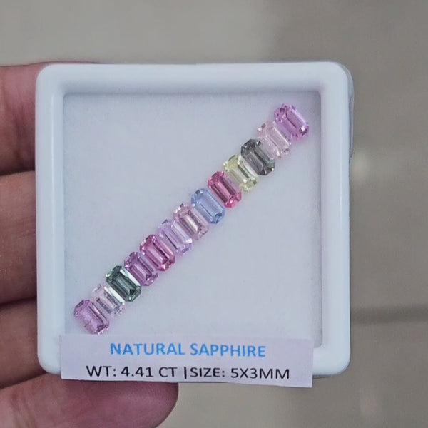 4.41Cts Natural Madagascar  Sapphire  |  5x3mm | Rectangle