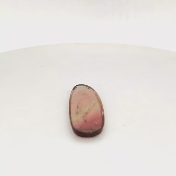 1 Pcs Of Natural Watermelon Tourmaline Slice | Size:32x12mm | With Certificate